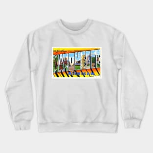 Greetings from Marquette, Michigan - Vintage Large Letter Postcard Crewneck Sweatshirt